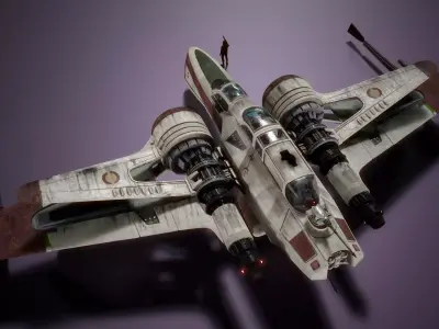 Star wars ARC-170 Starfighter rigged Med poly mesh Low-poly 3D model