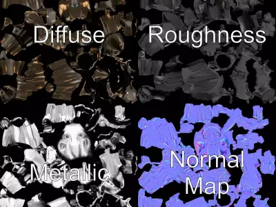 Futuristic Cybernetic Armor model pack Low-poly 3D model