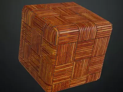 Basketweave Reed Wall Panel PBR Seamless Texture