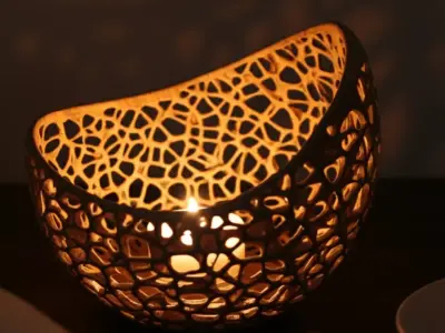 Decorative Candle Holder Lamp with Warm Glow 3D print model