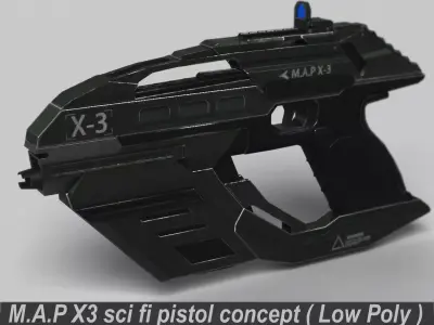Sci Fi Pistol Low-poly 3D model