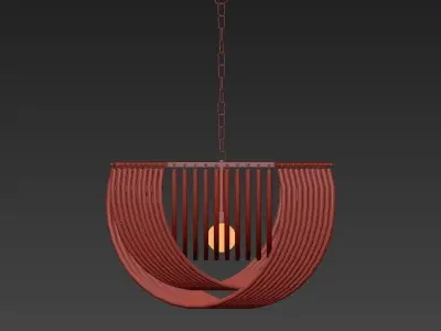 Retro Frozen Glass Chandelier 66 3D model