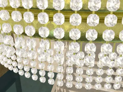 Pendant lamp of metal and glass 3D model