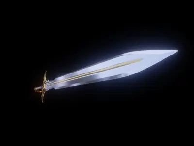 Obsidian Dragon Sword Low-poly 3D model