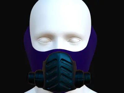 Gas mask helmet 3d model scifi Low-poly  Low-poly 3D model