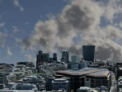 Downtown Low-poly 3D model city of london Low-poly 3D model