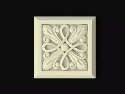 rosette decorative box with ornate design 3D model