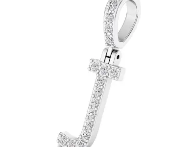 Alphabet J-letter single row pendant 3D print model