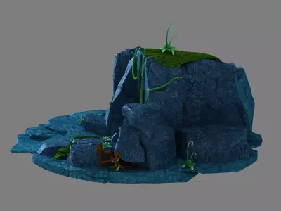 Skeleton Cave scene entrance to the cave rock 3D model purchase