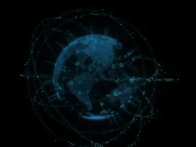 Animated Hologram Planet Earth 3D model