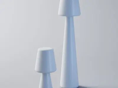 Lamps floor lamp and table lamp Low-poly 3D model