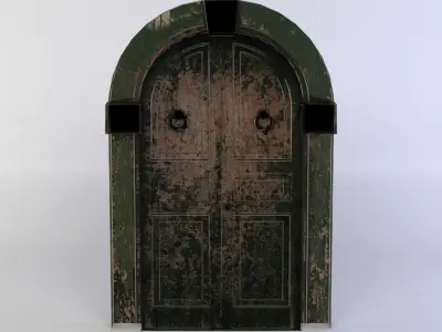 Door old wooden - old wooden Low-poly 3D model