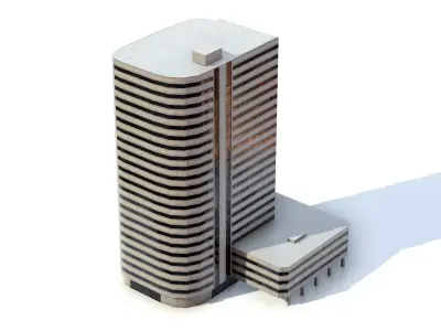 Building PBR Game Ready tall Low-poly 3D model