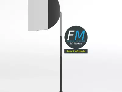 Softbox lamp on tripod 3D model