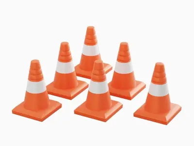 Traffic Cone Low-poly 3D model