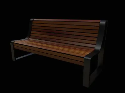 Street Bench v3 Low Poly Street Asset Low-poly 3D model