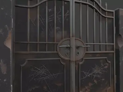 Gate rusty scratched 3D model