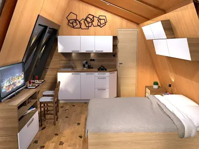  glamping unit mobile home 3d model 3D model