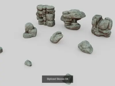 Stylized Stones 3D Model Pack