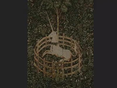 Unicorn Captivity Tapestry Low-poly 3D model