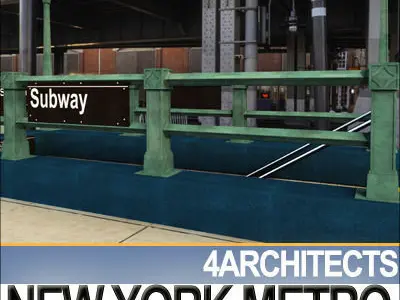 New York Subway  Metro Entrance A 3D model