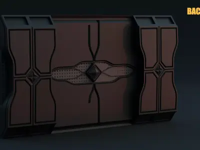 Game-Ready Sci-Fi Door Asset Low-poly 3D model