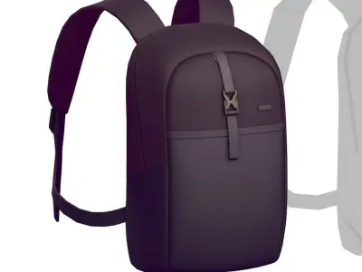 Cartoon High Poly Subdivision Backpack Low-poly 3D model