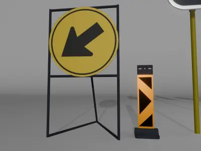 South African Road Signs pack 01 Free low-poly 3D model