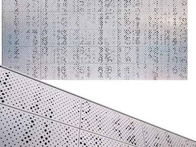 perforated metal panel N16 3D model