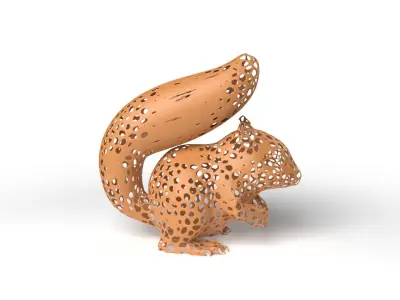 Squirrel Voronoi Low-poly 3D model