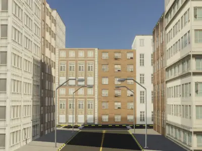 city street Free low-poly 3D model