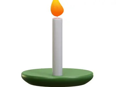 Candle Icon Low-poly 3D model