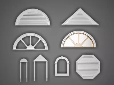 European door cover window frame 3D model