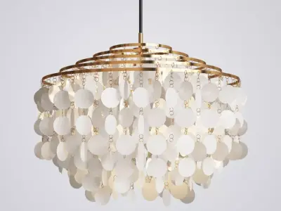 Round Capiz Chandelier 3D model