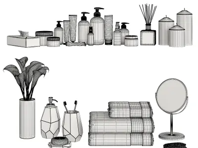 Bathroom Decor Accessories and Cosmetics  3D model