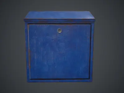 Old Wall Metal Mailbox 1 PBR Game Ready Low-poly 3D model