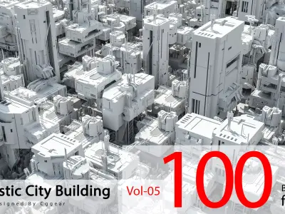 Futuristic Sci-fi Building Pack Vol 05 3D model