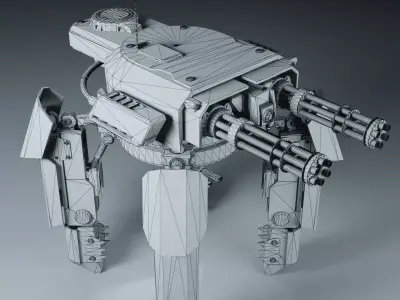 The Assault-bot Rawcorp  Low-poly 3D model