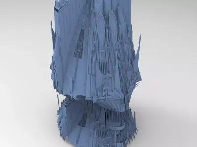 Ocean Cyberpunk Tower 10  3D model