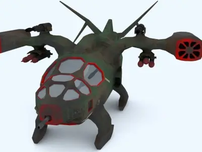 Sci-fi dropship Low-poly 3D model