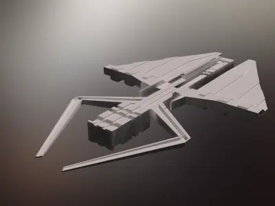 Sci-Fi War Spaceship Low-poly 3D model