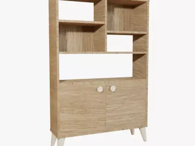 Wooden Cabinet Free low-poly 3D model