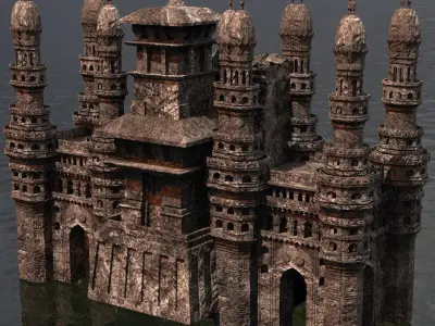 Babylonian Ancient Desert temple 2 3D model