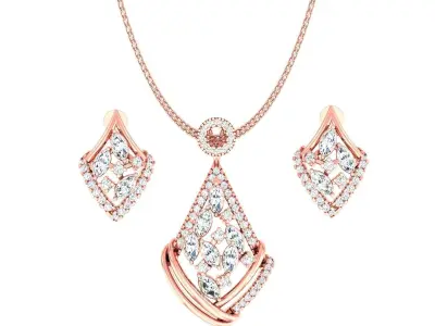 70 Light wt Pendant Earrings Set 3dm stl renders details  3D Model Pack