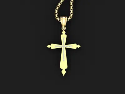 High Cross Pendant Light Gold 18K 3CP030 3D print model