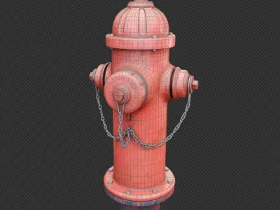 fire hydrant Low-poly 3D model 12