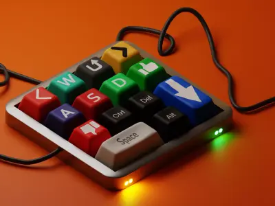 Three-dimensional model of a mini keyboard 3D model