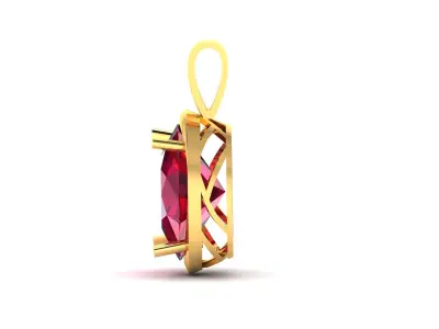 Solitaire Women Oval Stone Pendants  3D print model