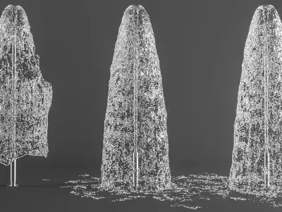 Photorealistic water spray fountain 3D model