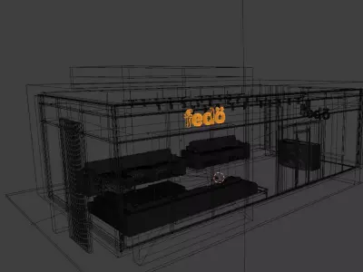 Office street urban and furniture 3D model